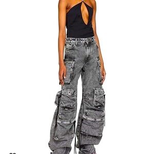 Grey Cargo parachute jeans size large